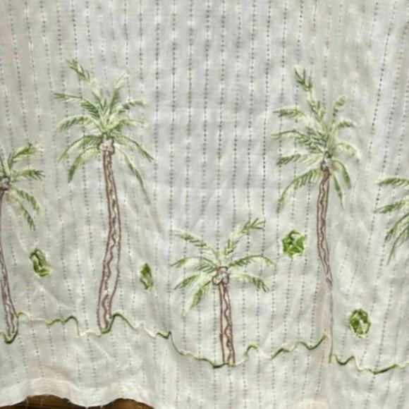 Blue Island Large Gauze Swim Cover, Blouse, with embroidered Palm Trees - Picture 4 of 8